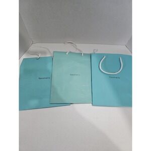 Tiffany & Co. Shopping Bags Lot of 3 Small Gift Bags Blue